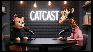 Giraffe Speaks Out: Funny Animated Podcast with a Very Tall Guest | Cat Interviews Giraffe
