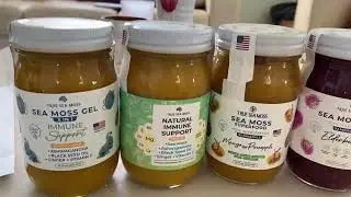 TrueSeaMoss Wildcrafted Irish Sea Moss Gel Mango and Strawberry Bundle Organic Raw Seamoss Rich in M