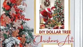 Dollar tree diy Christmas wall art #dollartreediy #christmaswallart #christmasdecor