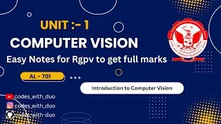 Computer Vision Unit 1 (AL701) ||  RGPV 7th Semester || In One Shot  || #rgpvbhopal  #youtubevideo