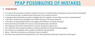 PPAP POSSIBILITIES MISTAKES  DURING PPAP PREPARATION | #PPAP  #QUALITYTOOL