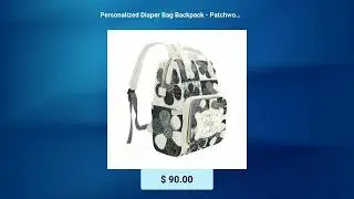 Personalized Diaper Bag Backpack - Patchwork Flower Buttons With Cream Label - Large Capacity and...
