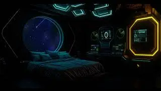 🛸 Sleeping in a Deep Space Station Bedroom 🚀🛰️ Dark Sci-Fi White Noise Ambience For Deep Sleep 😴✨