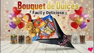 Ramo de Dulces 🍫 Regalo F&Aacute;CIL y ECON&Oacute;MICO para San Valent&iacute;n o Cualquier Ocasi&oacute;n (Paso a Paso)