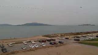 Crissy Field Beach catching the thick smoke from Butte County fire