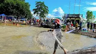Real life 100% Cast Net Fishing In River Under A Dam At The Countryside (Episode 45)