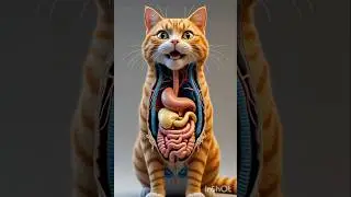Digestive system of cat animation.