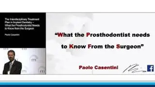 Interdisciplinary Treatment ‒ What Prosthodontists Need to Know from Surgeons | Paolo Casentini