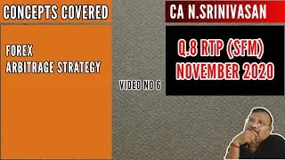 QUESTION 8- RTP (NOV 2020) - SFM - CA FINAL - SOLVED AND EXPLAINED