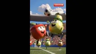 A breathtaking, action-packed football match between apples and pears. #pearvsapple #fruitworld #3d