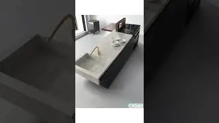 Solid surface sheet can be processed into kitchen countertops and kitchen island countertops