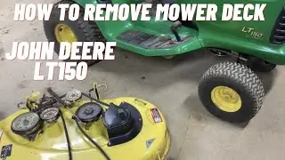 Как снять деку косилки John Deere LT 150