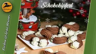Schokokipferl mit  feiner  Kaffeecreme  ( Weihnachtsb&auml;ckerei )