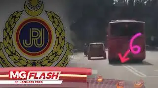 Video Tular Bas Pink Memotong Garisan Berkembar Disiasat #MGFlash