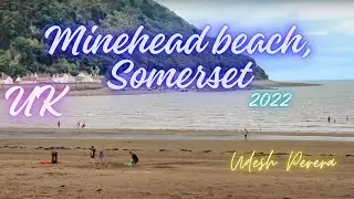 Minehead beach, Somerset, UK 2022. Minehead වෙරළ.