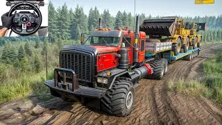 TWM G500 - Insane Heavy Wheel Loader 700 Haul on Muddy Terrain | SnowRunner | Logitech G29 | #964