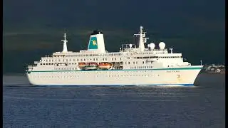Deutschland cruise ship inbound on the Clyde