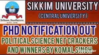 sikkim University , Phd notification out #phd_entrance #phd2023 #phd