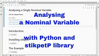 Analyze a Nominal Variable with Python and stikpetP Library