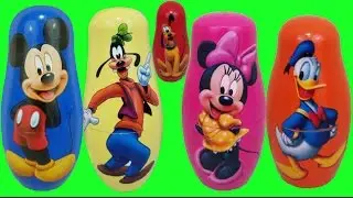 Disney Mickey Mouse Club Nesting Dolls, Stacking cups, plus Bath Toys plus Surprise Toys