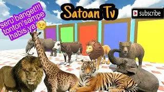 animals crossing over the big hammer obstacle | can all of them get through it - Satoan Tv
