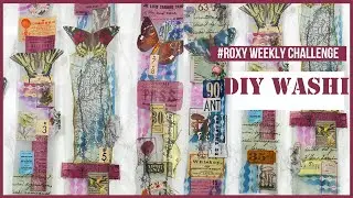 Неделя 39 #roxysweeklychallenge Самодельный прозрачный коллаж из клейкой ленты васи, украшения из ненужных журналов и эфемеров