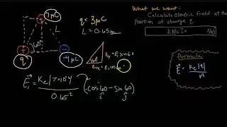 Finding electric field on a specific charge in an equilateral triangle