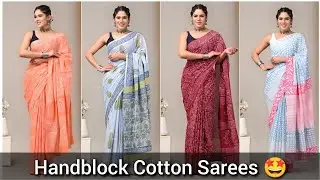 New Arrival Handblock Cotton Sarees 🤩 | Cotton Sarees 🤩 | #cottonsarees