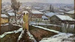 Antique Christmas TV Wall Art | Warm Winter Scenes for Relaxing Holiday Mood