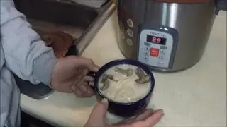 Beef Stroganoff Soup in a Clay Pot