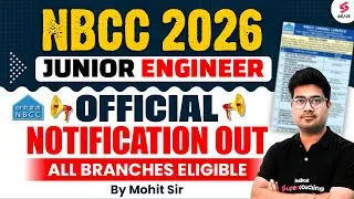 NBCC India Limited Junior Engineer Recruitment Out | NBCC JE Vacancy 2026 Out | Mohit Sir