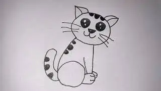 How to draw a cat | easy cat draw with 6 number | cat drawing for beginners #pasiart