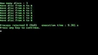 Tower of hanoi in C++