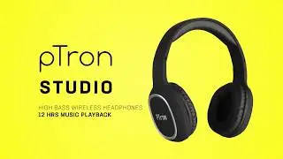 pTron Studio Wireless Bluetooth Headphones | Deep Bass | 12 Hrs Playtime