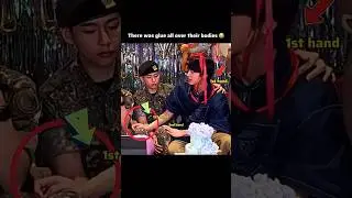 Taejin: For taejin the glue is strong 😂 #taejin #bts #ytshorts #btsshorts #jin #taehyung