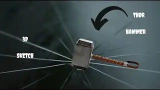 how to draw 3D thor hammer sketch |  3D sketch |  THOR | sketch