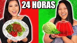 24 HORAS SÓ COMENDO COMIDA VERMELHA E VERDE | Blog das irmãs