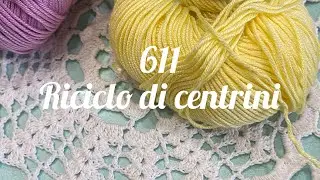 Riciclo di centrini. La Viola.