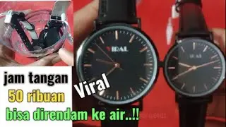 Review jam tangan viral tali kulit murah || tahan air