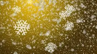 4K Ultra HD Golden Background Video Free No Copyright Footage Falling Snowflakes