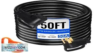 VEVOR 50Ft 50 Amp RV Extension Cord Durable Premium Power Cord RV