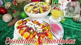 Ensaladas Navideñas de Frutas y Quesos  Rápidas🌿🎄❄️☃️🎁🥗🍇🫐