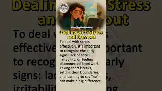 🎧 Dealing with Stress and Burnout #shorts #english #englishlearning #englishmerl #englishgrammar