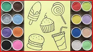 Delicious ice creams sand painting - How to drawing and painting with colors sand (ChimXinh channel)