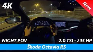 Škoda Octavia RS 2021 - Ночной тест-драйв POV и ПОЛНЫЙ обзор в 4K | Впечатляющий расход 5,5 л !!!