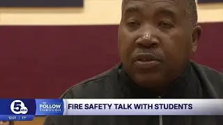 Fire safety talk with students