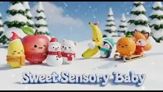 Peach Snow Land & Penguin Friend🍑Cute Baby Sensory for Sleep🐧