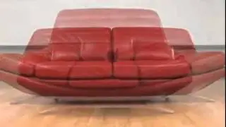 Riviera Red Leather Sofa by Armen Living