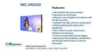 NEC UN552V (55 inch) Professional-Grade Display Sales | Service | Repair | Exchange | Replacement
