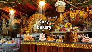 Cozy Bakery 🍩 ASMR Ambience (mixing, baking, paper crinkling, chatter, jazz sounds)